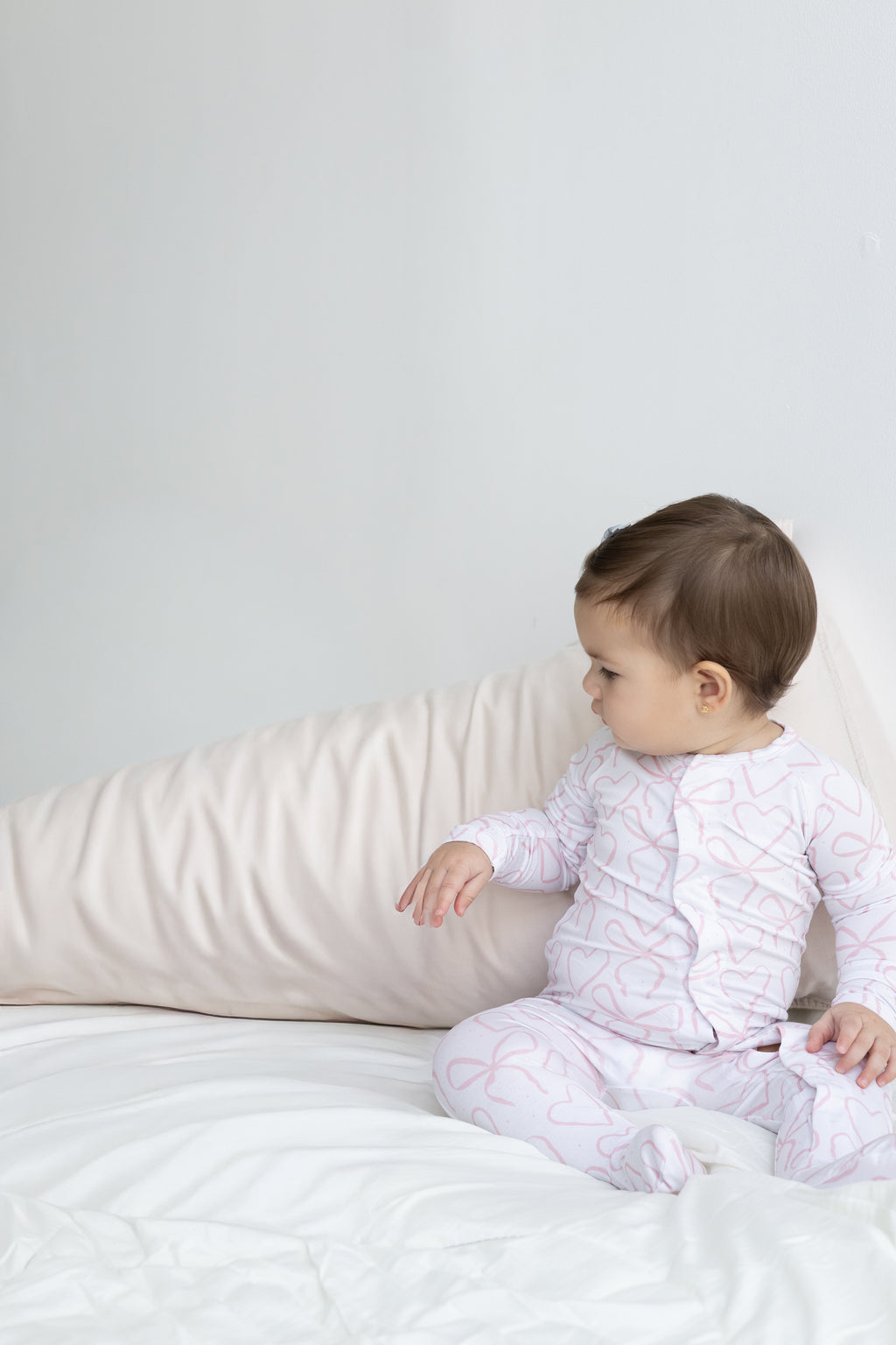 Footie Romper Heart Bow