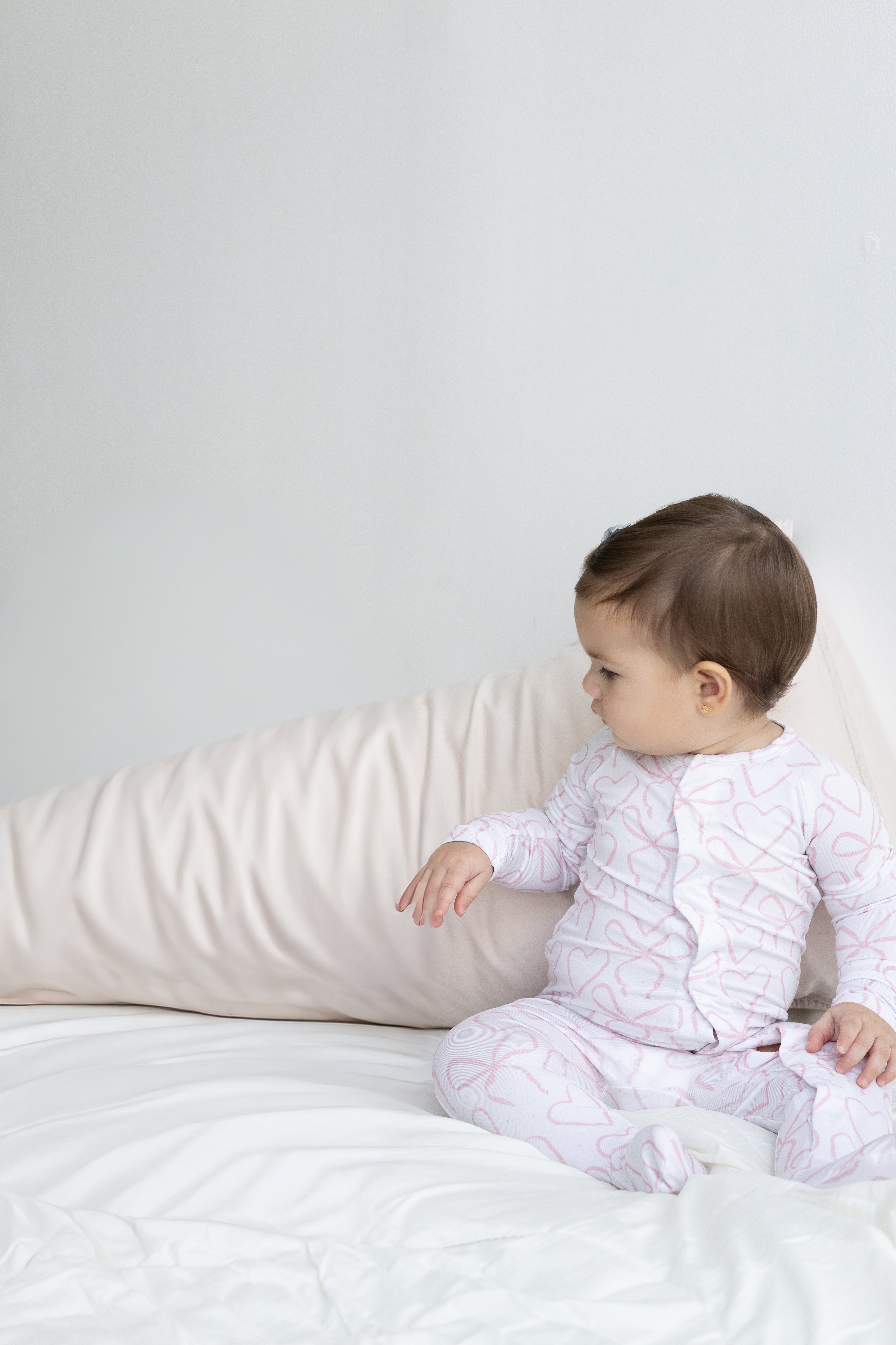 Footie Romper Heart Bow