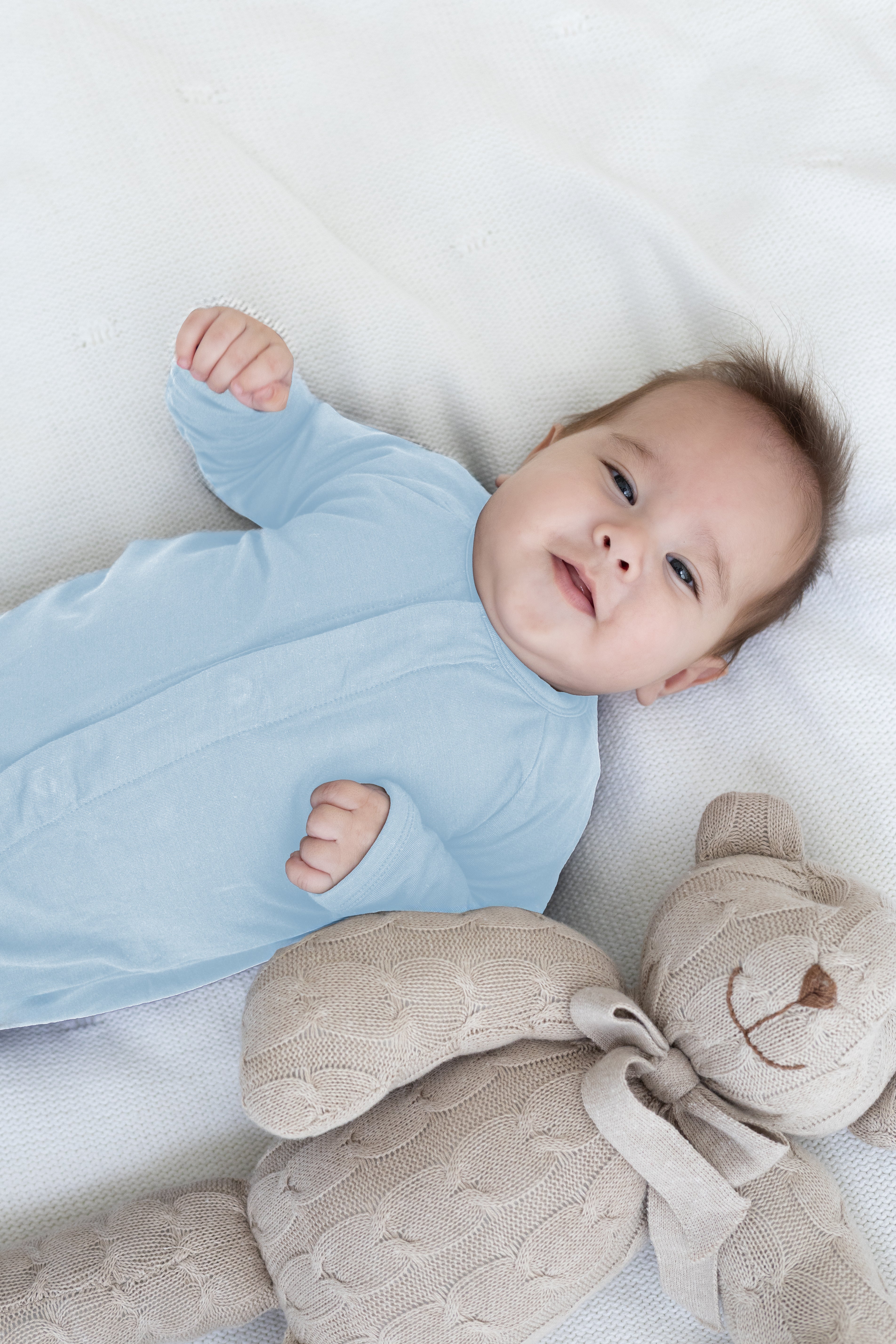 Footie Romper Organic Baby Blue